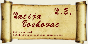 Matija Boškovac vizit kartica